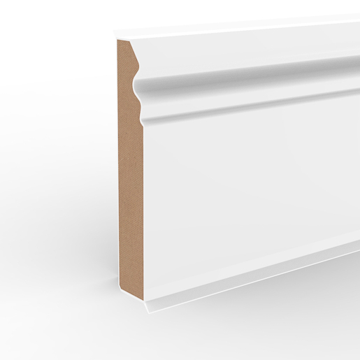 Döllken Cubu Hamburger Stil 100 2,50mt weiß 1013 (5012) Kernsockelleiste